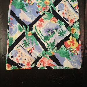 Talbots Tropical Beach Shells Sailboat Palm Tree Resort Vacation 8P